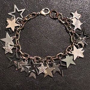 LOFT Silver, Gold and Black Star Charm Bracelet